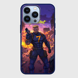 Чехол iPhone 13 Pro Fallout седьмой на фоне взрывов