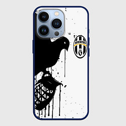 Чехол для iPhone 13 Pro Ювентус черная птица краски, цвет: 3D-тёмно-синий