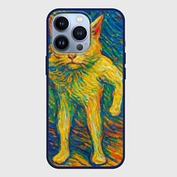 Чехол iPhone 13 Pro Борзый кот в стиле Ван Гога