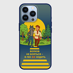 Чехол iPhone 13 Pro Волков не бояться полноцветный орнамент