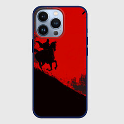 Чехол iPhone 13 Pro Лошадь скачет на красном фоне