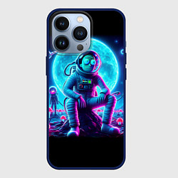 Чехол iPhone 13 Pro Космонавты Рик и Морти - неоновый космос