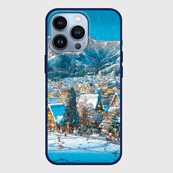 Чехол iPhone 13 Pro Новогодняя деревушка в горах