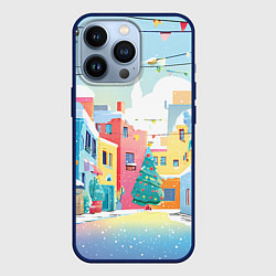 Чехол iPhone 13 Pro Разноцветный новогодний дворик