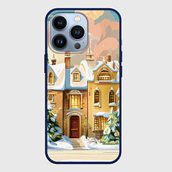 Чехол для iPhone 13 Pro Новогодний город, цвет: 3D-тёмно-синий