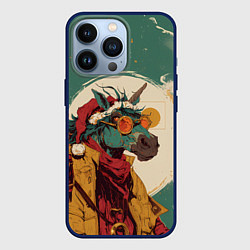 Чехол iPhone 13 Pro Новогодний конь в желтых очках