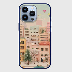 Чехол iPhone 13 Pro Объемный новогодний город
