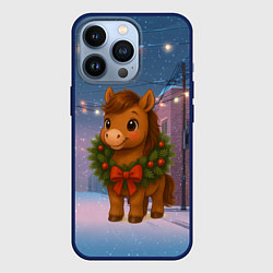 Чехол iPhone 13 Pro Лошадка с новогоднем венком 2026