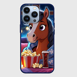Чехол iPhone 13 Pro Новогодняя лошадка с попкорном
