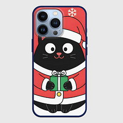Чехол iPhone 13 Pro Новогодний котик с подарком