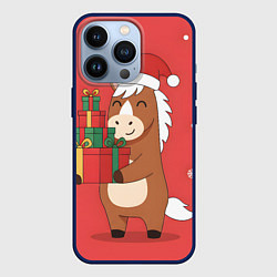 Чехол iPhone 13 Pro Новогодняя лошадка с подарками