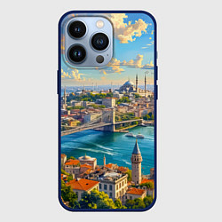 Чехол для iPhone 13 Pro Сплетение эпох над Босфором, цвет: 3D-тёмно-синий