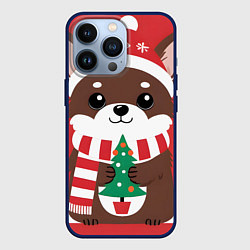 Чехол iPhone 13 Pro Новогодний пес с елочкой