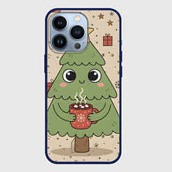 Чехол iPhone 13 Pro Новогодняя елочка с горячим шоколадом