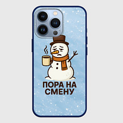 Чехол iPhone 13 Pro Грустный снеговик - пора на смену