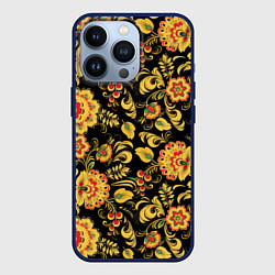 Чехол для iPhone 13 Pro Хохлома, цвет: 3D-тёмно-синий