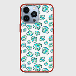 Чехол для iPhone 13 Pro Бриллианты, цвет: 3D-красный