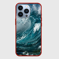 Чехол для iPhone 13 Pro Волна, цвет: 3D-красный