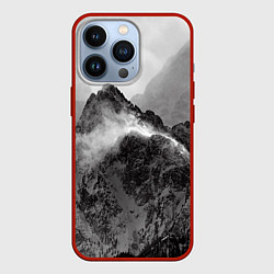 Чехол для iPhone 13 Pro Горы, цвет: 3D-красный