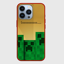 Чехол для iPhone 13 Pro Minecraft Sssss, цвет: 3D-красный