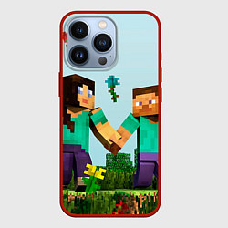 Чехол для iPhone 13 Pro Minecraft Stories, цвет: 3D-красный