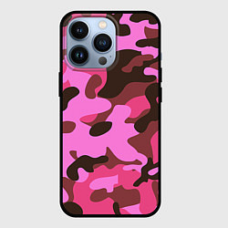 Чехол iPhone 13 Pro Камуфляж: розовый/коричневый