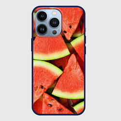 Чехол для iPhone 13 Pro Дольки арбуза, цвет: 3D-тёмно-синий