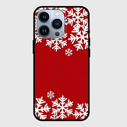 Чехол для iPhone 13 Pro Снежинки, цвет: 3D-черный