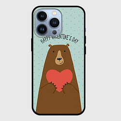 Чехол iPhone 13 Pro Медведь с сердцем