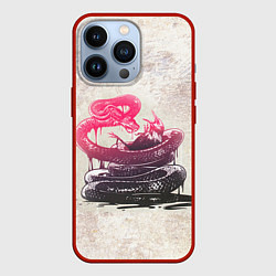 Чехол для iPhone 13 Pro Three Days Grace: Acid snake, цвет: 3D-красный