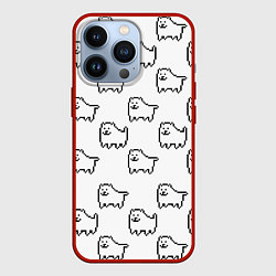 Чехол для iPhone 13 Pro Undertale Annoying dog white, цвет: 3D-красный