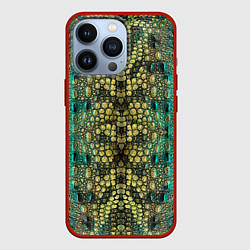 Чехол для iPhone 13 Pro Крокодил, цвет: 3D-красный