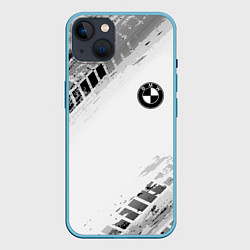 Чехол для iPhone 14 Plus BMW ПРОТЕКТОР ШИН, цвет: 3D-голубой