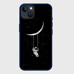 Чехол для iPhone 14 Plus Космонавт Звёзды, цвет: 3D-тёмно-синий