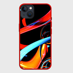 Чехол для iPhone 14 Plus Авангардная объёмная композиция Avant-garde three, цвет: 3D-красный
