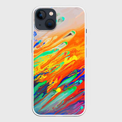 Чехол для iPhone 14 Plus Буйство красок Лето Riot of colors Summer, цвет: 3D-белый