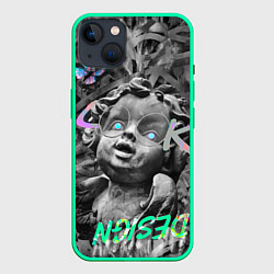 Чехол для iPhone 14 Plus Angel and butterfly, цвет: 3D-мятный