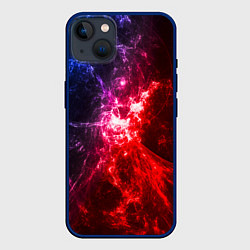 Чехол для iPhone 14 Plus Вспышка в космосе, цвет: 3D-тёмно-синий