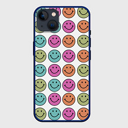 Чехол для iPhone 14 Plus Smiley face, цвет: 3D-тёмно-синий