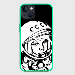 Чехол для iPhone 14 Plus Гагарин, цвет: 3D-мятный