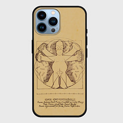 Чехол для iPhone 14 Pro Max Гомер Да Винчи, цвет: 3D-черный