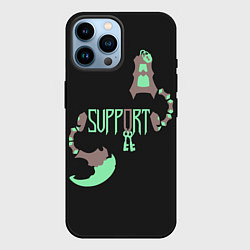 Чехол для iPhone 14 Pro Max Support, цвет: 3D-черный