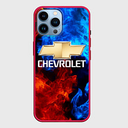 Чехол для iPhone 14 Pro Max CHEVROLET, цвет: 3D-малиновый