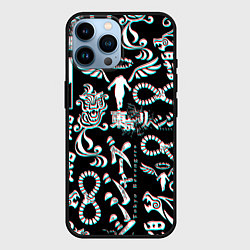 Чехол для iPhone 14 Pro Max ТОКИЙСКИЕ МСТИТЕЛИ ГЛИТЧ, GLITCH, цвет: 3D-черный
