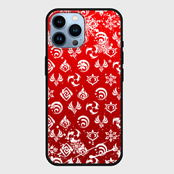 Чехол для iPhone 14 Pro Max НОВОГОДНИЕ СТИХИИ ГЕНШИН ИМПАКТ, НОВЫЙ ГОД, цвет: 3D-черный