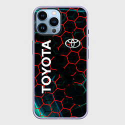 Чехол для iPhone 14 Pro Max Toyota соты, цвет: 3D-светло-сиреневый