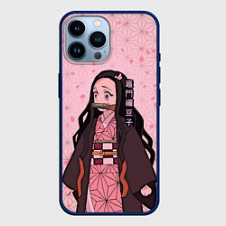 Чехол для iPhone 14 Pro Max Нэдзуко Камадо, цвет: 3D-тёмно-синий