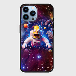 Чехол для iPhone 14 Pro Max Homer Simpson in space - ai art, цвет: 3D-черный