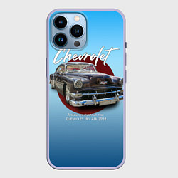 Чехол для iPhone 14 Pro Max Американский классический автомобиль Chevrolet Bel, цвет: 3D-светло-сиреневый