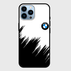 Чехол для iPhone 14 Pro Max BMW чёрные штрихи текстура, цвет: 3D-черный